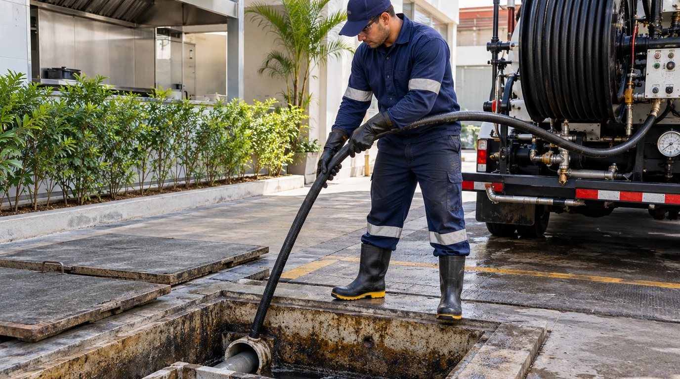 Hidrojateamento de Caixa de Gordura em Cabo Frio‑RJ