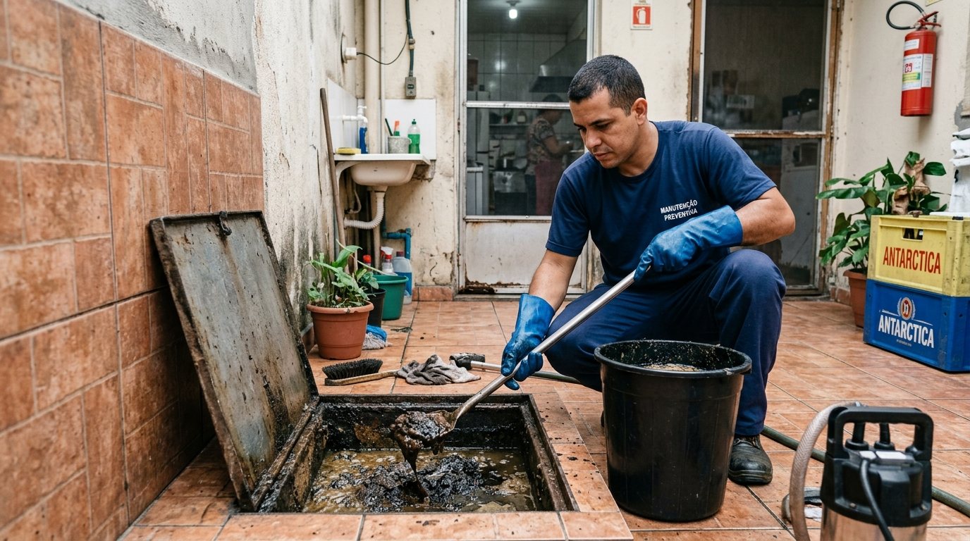 Limpeza de Caixa de Gordura com Equipe em Cabo Frio‑RJ